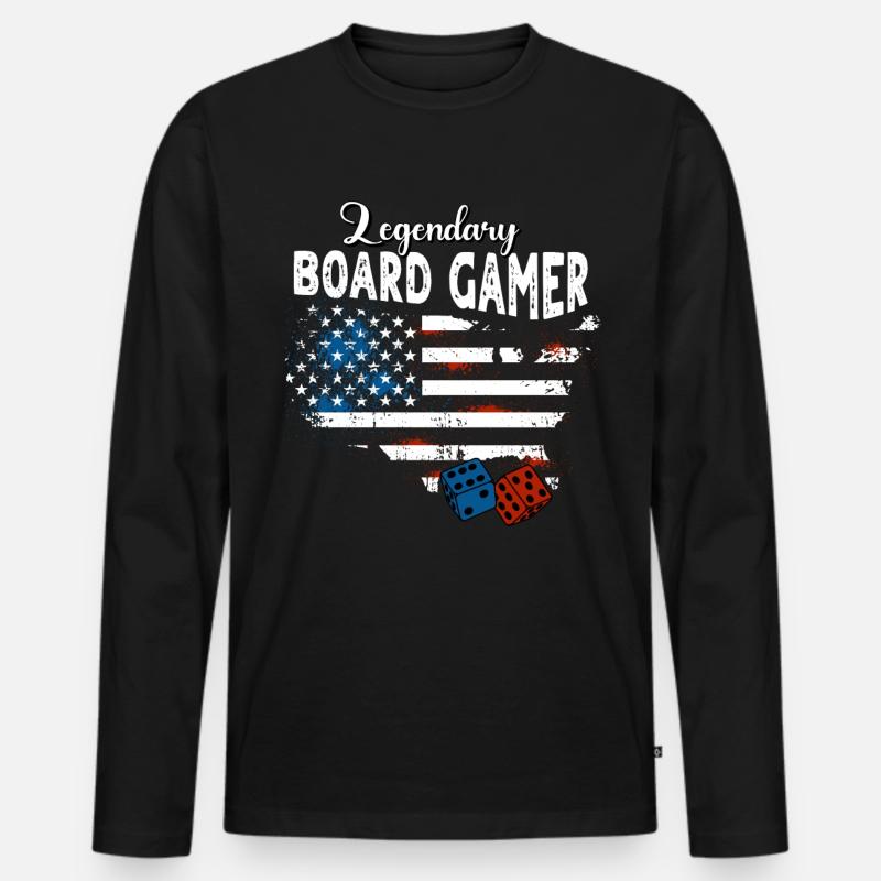 Brettspieler US - Männer Premium Bio Langarmshirt - Schwarz