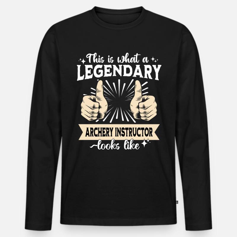 Legendärer Trainer Bogenschiessen - Männer Premium Bio Langarmshirt - Schwarz