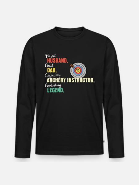 Trainer Bogenschiessen Papa - Männer Premium Bio Langarmshirt - Schwarz