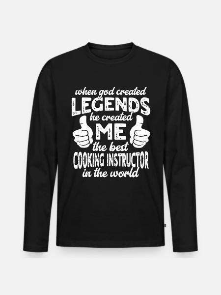 Bester Kochlehrer Legende - Männer Premium Bio Langarmshirt - Schwarz