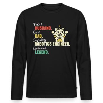 Robotics Engineer Dad - Men's Premium Organic Long Sleeve Shirt - black - Front - Nico (187cm)