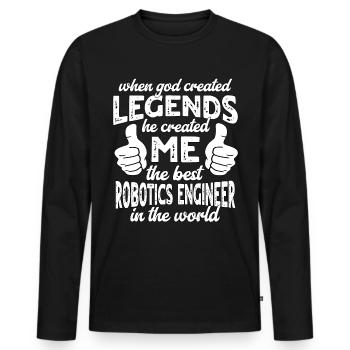 Best Robotics Engineer Legend - Men's Premium Organic Long Sleeve Shirt - black - Front - Nico (187cm)