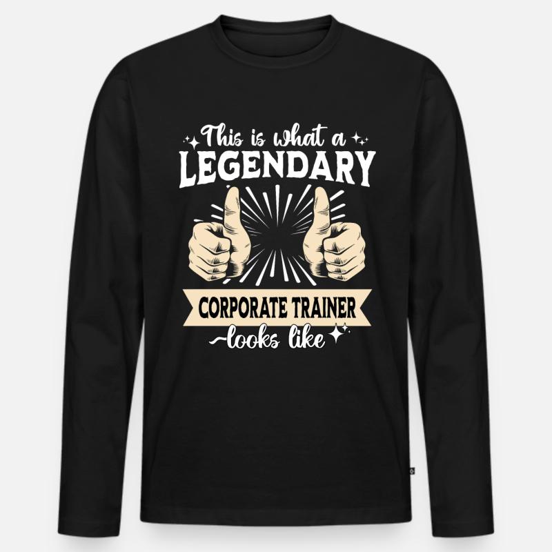 Legendärer Mitarbeitercoach - Männer Premium Bio Langarmshirt - Schwarz