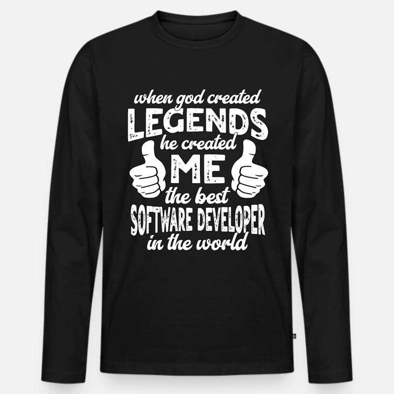 Bester Software Entwickler Legende - Männer Premium Bio Langarmshirt - Schwarz