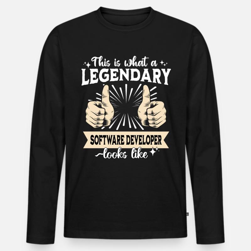 Legendary Software Developer - Men's Premium Organic Long Sleeve Shirt - black
