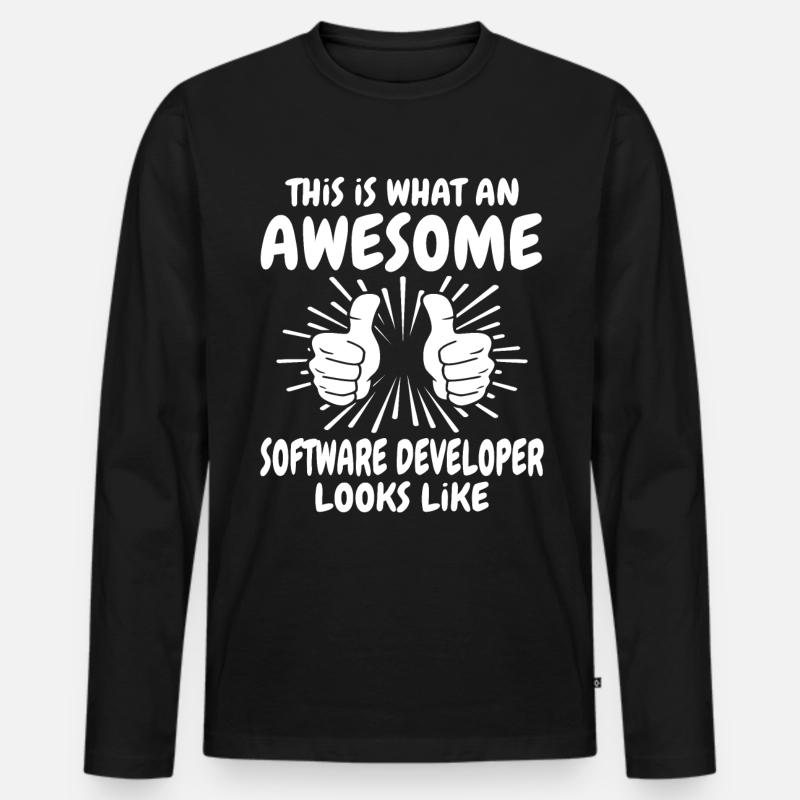 Software Developer - Men's Premium Organic Long Sleeve Shirt - black