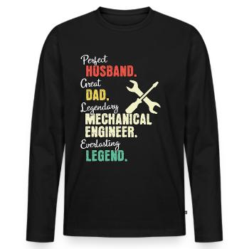 Mechanical Engineer Dad - Men's Premium Organic Long Sleeve Shirt - black - Front - Nico (187cm)