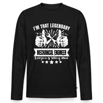 Legendary Mechanical Engineer Legend - Men's Premium Organic Long Sleeve Shirt - black - Front - Nico (187cm)