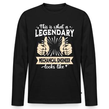 Legendary Mechanical Engineer - Men's Premium Organic Long Sleeve Shirt - black - Front - Nico (187cm)