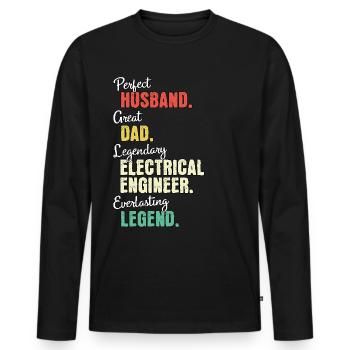 Electrical Engineer Dad - Men's Premium Organic Long Sleeve Shirt - black - Front - Nico (187cm)