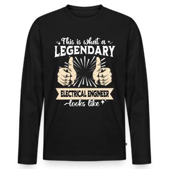 Legendary Electrical Engineer - Men's Premium Organic Long Sleeve Shirt - black - Front - Nico (187cm)