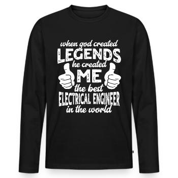 Best Electrical Engineer Legend - Men's Premium Organic Long Sleeve Shirt - black - Front - Nico (187cm)
