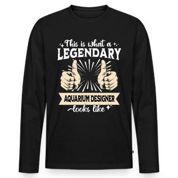 Concepteur d’aquarium légendaire - T-shirt manches longues Premium bio Homme - noir - Devant - Nico (187cm)