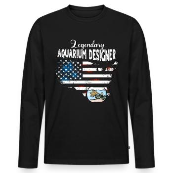 Aquariendesigner US - Männer Premium Bio Langarmshirt - Schwarz - Vorne - Nico (187cm)