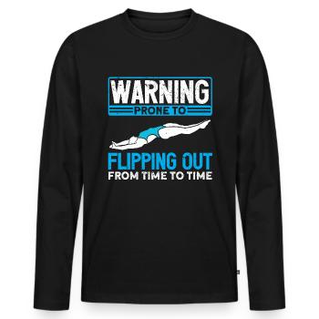Water Sports Springboard Diver - Men's Premium Organic Long Sleeve Shirt - black - Front - Nico (187cm)