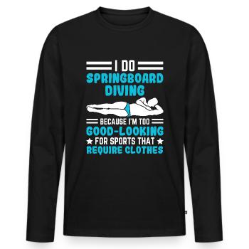Water Sports Springboard Diver - Men's Premium Organic Long Sleeve Shirt - black - Front - Nico (187cm)