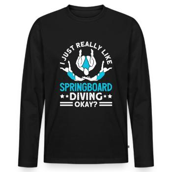 Water Sports Springboard Diver - Men's Premium Organic Long Sleeve Shirt - black - Front - Nico (187cm)