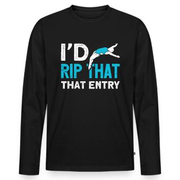 Water Sports Springboard Diver - Men's Premium Organic Long Sleeve Shirt - black - Front - Nico (187cm)