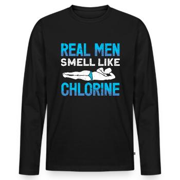 Water Sports Springboard Diver - Men's Premium Organic Long Sleeve Shirt - black - Front - Nico (187cm)