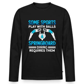 Water Sports Springboard Diver - Men's Premium Organic Long Sleeve Shirt - black - Front - Nico (187cm)