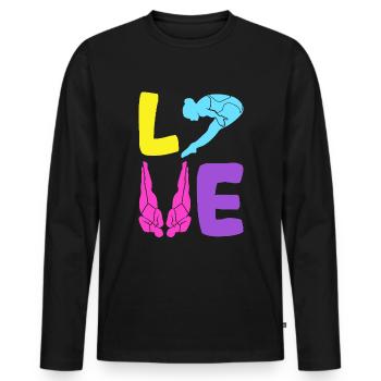 Water Sports Springboard Diver - Men's Premium Organic Long Sleeve Shirt - black - Front - Nico (187cm)