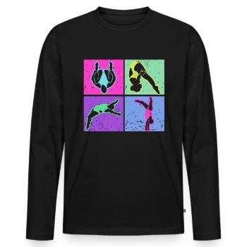 Water Sports Springboard Diver - Men's Premium Organic Long Sleeve Shirt - black - Front - Nico (187cm)