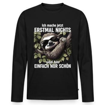 Büro Humor Langschläfer Faultier - Männer Premium Bio Langarmshirt - Schwarz - Vorne - Nico (187cm)