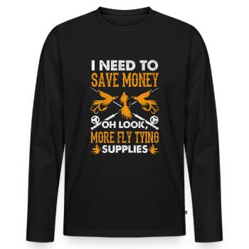 Fliegenbinden Fliegenfischen - Männer Premium Bio Langarmshirt - Schwarz - Vorne - Nico (187cm)