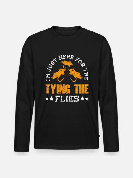 Fly Tying Fly Fishing - Men's Premium Organic Long Sleeve Shirt - black