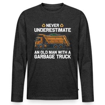Garbage truck driver for sanitation workers - Men's Premium Organic Long Sleeve Shirt - heather anthracite - Front - Nico (187cm)