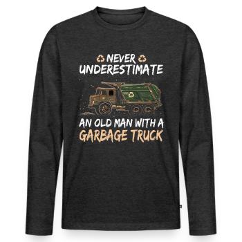 Garbage truck driver for sanitation workers - Men's Premium Organic Long Sleeve Shirt - heather anthracite - Front - Nico (187cm)