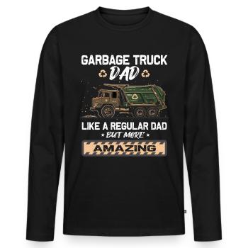 Garbage truck driver for sanitation workers - Men's Premium Organic Long Sleeve Shirt - black - Front - Nico (187cm)