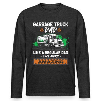 Garbage truck driver for sanitation workers - Men's Premium Organic Long Sleeve Shirt - heather anthracite - Front - Nico (187cm)