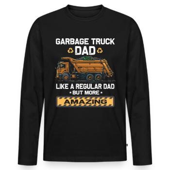 Garbage truck driver for sanitation workers - Men's Premium Organic Long Sleeve Shirt - black - Front - Nico (187cm)