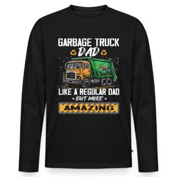 Garbage truck driver for sanitation workers - Men's Premium Organic Long Sleeve Shirt - black - Front - Nico (187cm)