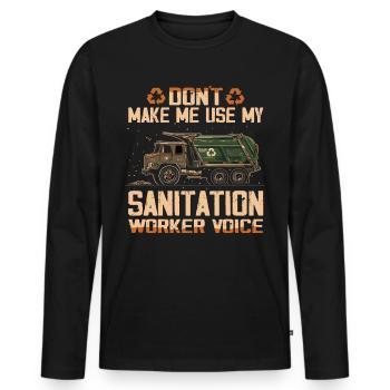 Garbage truck driver for sanitation workers - Men's Premium Organic Long Sleeve Shirt - black - Front - Nico (187cm)
