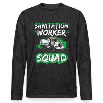 Garbage truck driver for sanitation workers - Men's Premium Organic Long Sleeve Shirt - heather anthracite - Front - Nico (187cm)