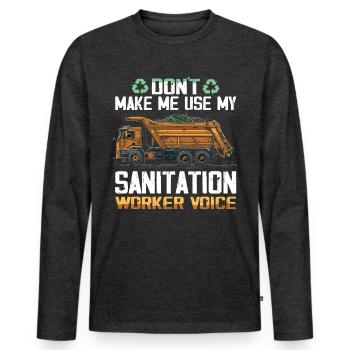 Garbage truck driver for sanitation workers - Men's Premium Organic Long Sleeve Shirt - heather anthracite - Front - Nico (187cm)