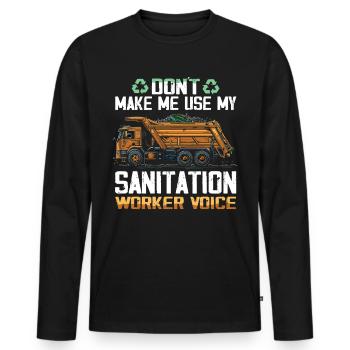 Garbage truck driver for sanitation workers - Men's Premium Organic Long Sleeve Shirt - black - Front - Nico (187cm)