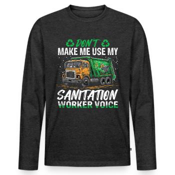 Garbage truck driver for sanitation workers - Men's Premium Organic Long Sleeve Shirt - heather anthracite - Front - Nico (187cm)