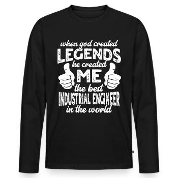 Best Industrial Engineer Legend - Men's Premium Organic Long Sleeve Shirt - black - Front - Nico (187cm)