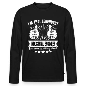 Legendary Industrial Engineer Legend - Men's Premium Organic Long Sleeve Shirt - black - Front - Nico (187cm)