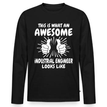 iIndustrial Engineer - Men's Premium Organic Long Sleeve Shirt - black - Front - Nico (187cm)