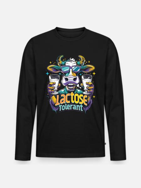 Lactose tolerant - Men's Premium Organic Long Sleeve Shirt - black