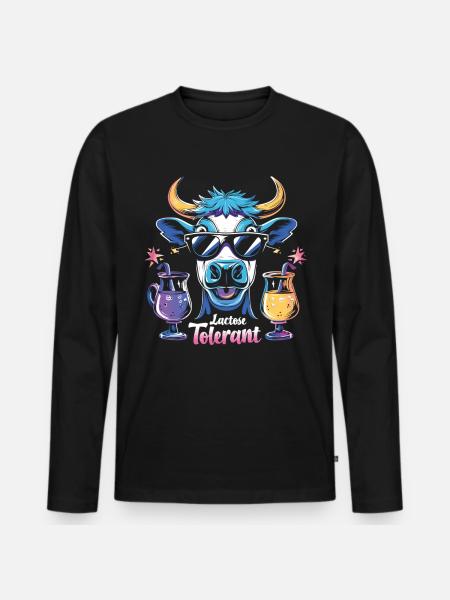 Lactose tolerant - Men's Premium Organic Long Sleeve Shirt - black
