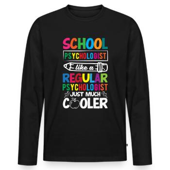 Psychologie Conseillère Psychologique Scolaire - T-shirt manches longues Premium bio Homme - noir - Devant - Nico (187cm)