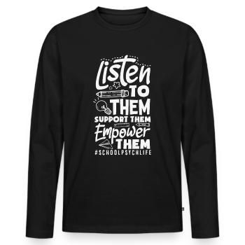 Schule Psych Berater Psychologie - Männer Premium Bio Langarmshirt - Schwarz - Vorne - Nico (187cm)