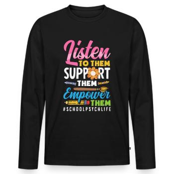 Schule Psych Berater Psychologie - Männer Premium Bio Langarmshirt - Schwarz - Vorne - Nico (187cm)