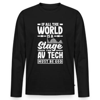 Funny Audiovisual Technician AV Tec - Men's Premium Organic Long Sleeve Shirt - black - Front - Nico (187cm)