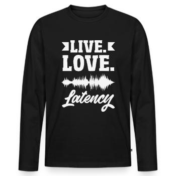 Funny Audiovisual Technician AV Tec - Men's Premium Organic Long Sleeve Shirt - black - Front - Nico (187cm)